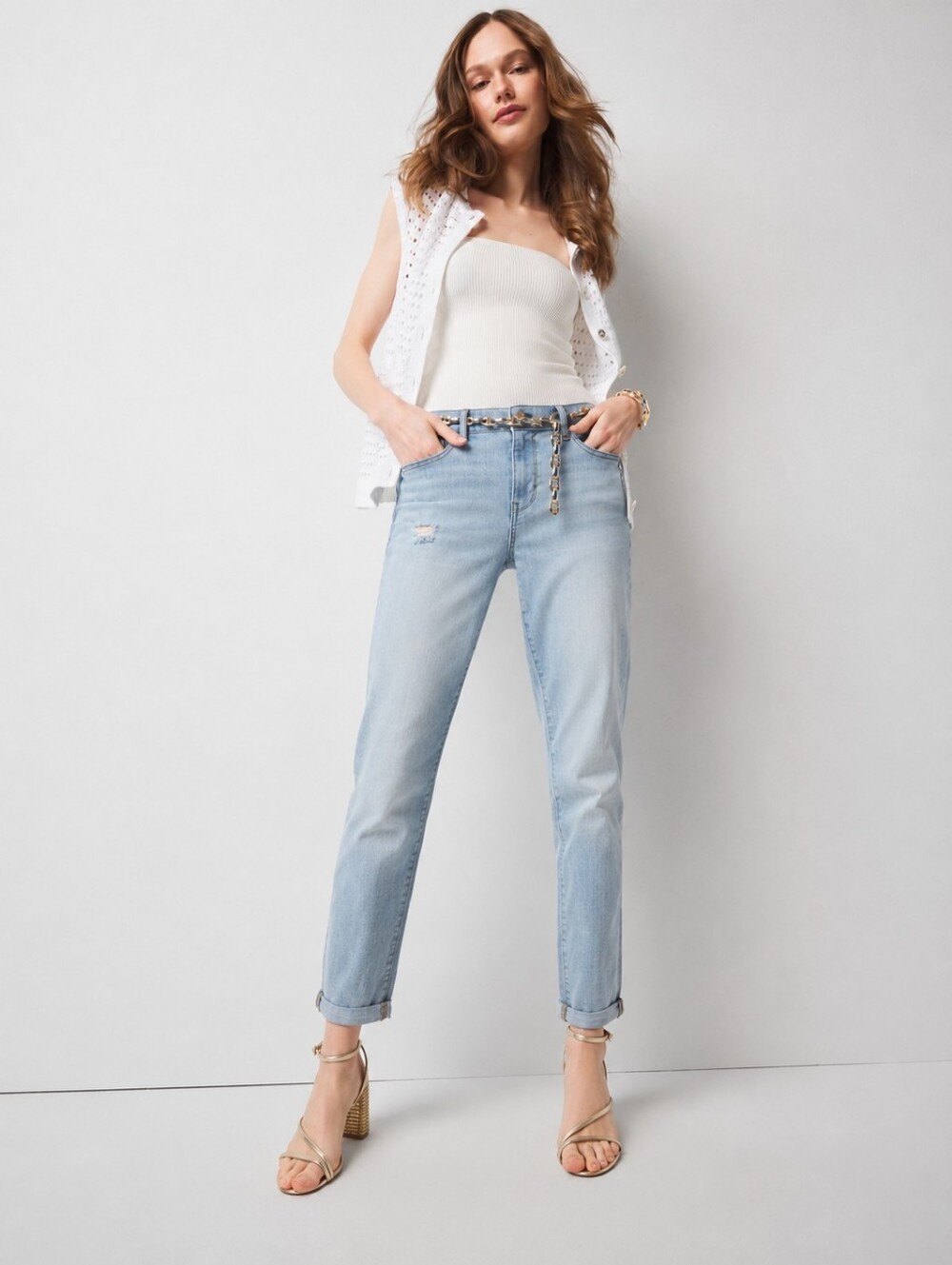 ❤️ WHITE HOUSE BLACK MARKET EVERYDAY SOFT MID RISE SLIM GIRLFRIEND JEANS, 6 (28)
